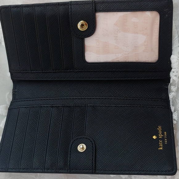 Kate Spade Cameron Street Roses Stacy Pink Saffiano Leather Bifold Wallet - Picture 10 of 17